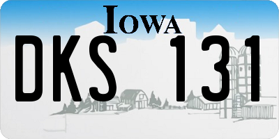 IA license plate DKS131