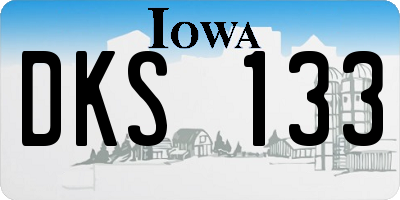 IA license plate DKS133