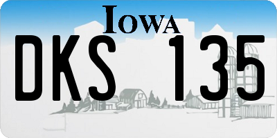 IA license plate DKS135