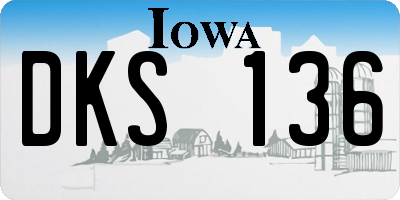 IA license plate DKS136