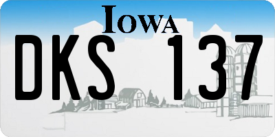 IA license plate DKS137