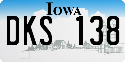IA license plate DKS138