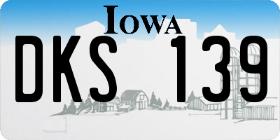 IA license plate DKS139