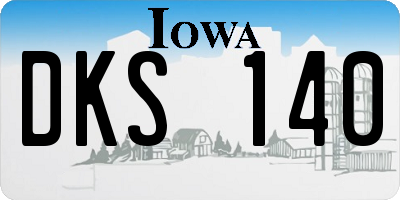 IA license plate DKS140