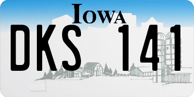 IA license plate DKS141