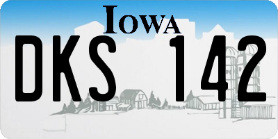 IA license plate DKS142