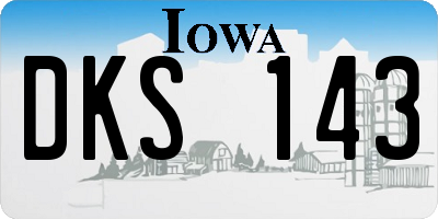 IA license plate DKS143