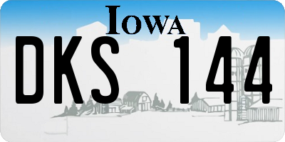IA license plate DKS144