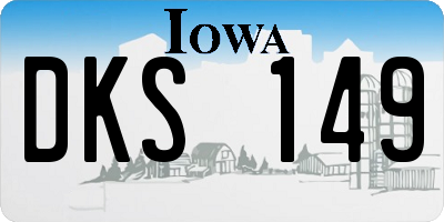 IA license plate DKS149