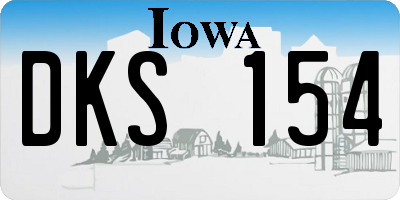 IA license plate DKS154