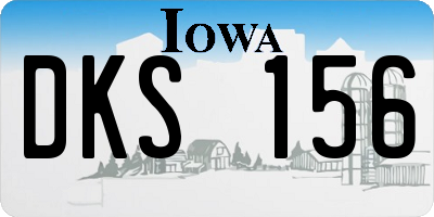 IA license plate DKS156
