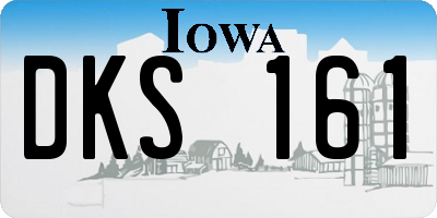 IA license plate DKS161
