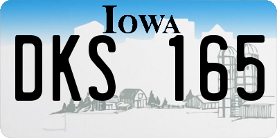 IA license plate DKS165