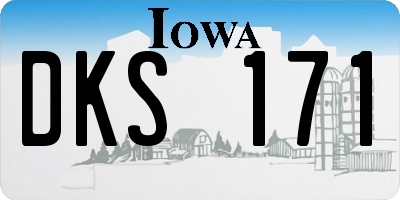 IA license plate DKS171