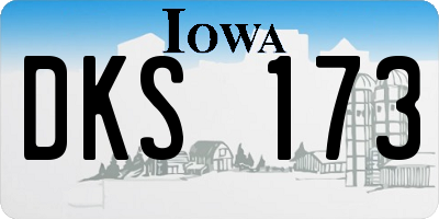 IA license plate DKS173
