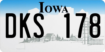 IA license plate DKS178