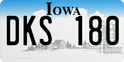 IA license plate DKS180