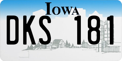 IA license plate DKS181