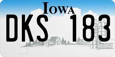 IA license plate DKS183