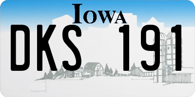 IA license plate DKS191