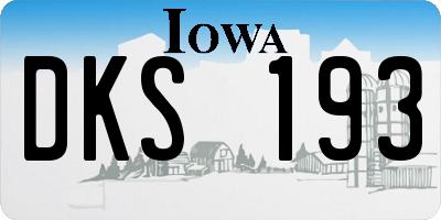 IA license plate DKS193