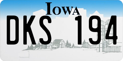 IA license plate DKS194
