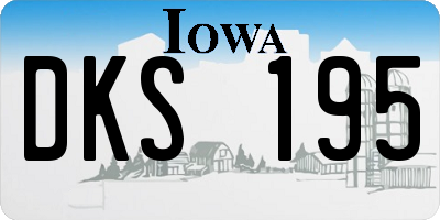 IA license plate DKS195