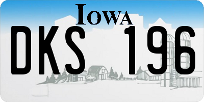 IA license plate DKS196