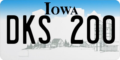 IA license plate DKS200