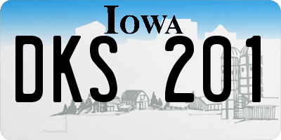 IA license plate DKS201