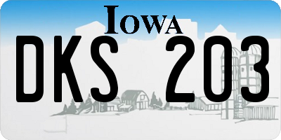 IA license plate DKS203