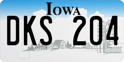 IA license plate DKS204
