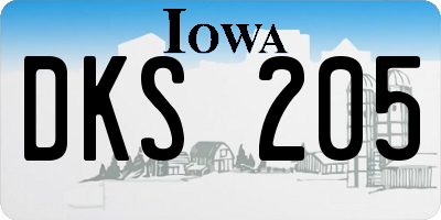 IA license plate DKS205