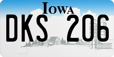 IA license plate DKS206