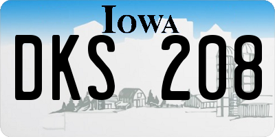 IA license plate DKS208