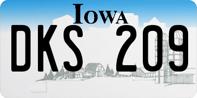 IA license plate DKS209