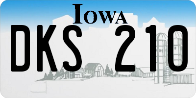 IA license plate DKS210