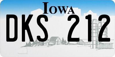 IA license plate DKS212