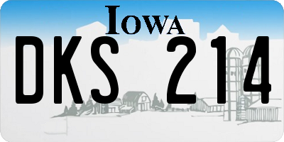 IA license plate DKS214