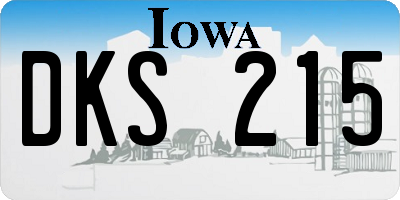 IA license plate DKS215