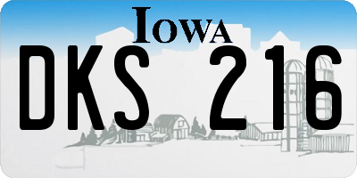 IA license plate DKS216