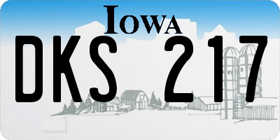 IA license plate DKS217