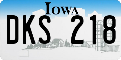 IA license plate DKS218