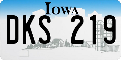 IA license plate DKS219