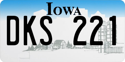 IA license plate DKS221