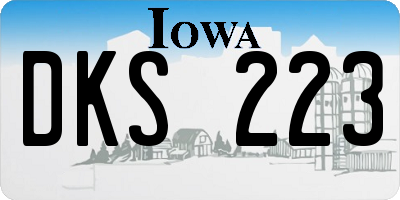 IA license plate DKS223