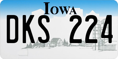 IA license plate DKS224
