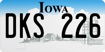 IA license plate DKS226
