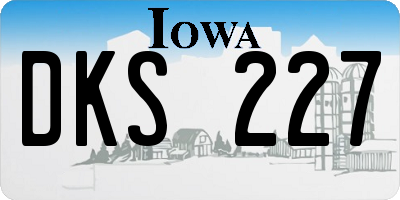 IA license plate DKS227