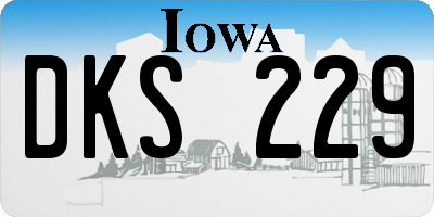 IA license plate DKS229